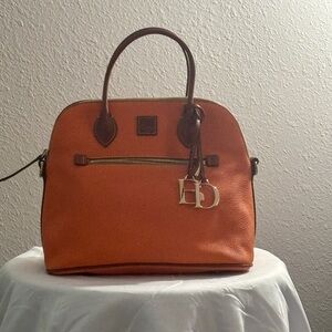 Dooney & Bourke Orange Satchel with Gold Accents